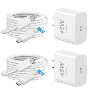 45W USB C Charger Fast Charging for iPhone 16 Pro Max, 2 Pack 45W USB C Super Fast Charger Block with 10FT USB C Charging Cable for iPhone 16/16 Plus/16 Pro/16 Pro Max/15 Pro Max, Galaxy S25 S24 Ultra