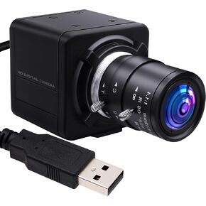 1080P Low Light USB Camera HD PC Webcam with Zoom Lens 2.8-12mm Manual Focus IMX323 Sensor Streaming Webcam H.264 Close-up Camera for 3D Printer,Video Meeting