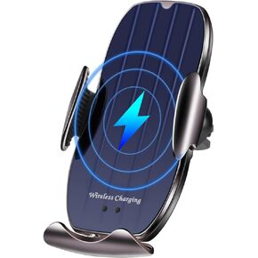 Wireless Car Charger, 10W Car Smart Sensor Wireless Charger Phone Holder for iPhone12 11/ Pro/XS/XR/ 8 Plus, Samsung S10 /S9 / Note10 / Note9, etc (Black)