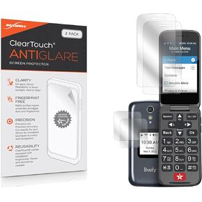 BoxWave Screen Protector for Lively Flip (Screen Protector ClearTouch Anti-Glare (2-Pack), Anti-Fingerprint Matte Film Skin for Lively Flip