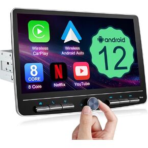 10 بوصة مزدوجة الدين سيارة ستيريو لاسلكي CarPlay Android Auto 2G + 32G شاشة لمس قابلة للفصل Android Car Play Radio Bluetooth AM FM GPS Navigation WiFi Car Audio استقبال 2 Din Head Unit QLED Screen in Kuwait