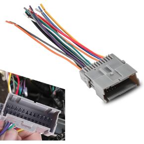 Car Radio Stereo Wiring Harness Connector, 6.29" Radio Wiring Harness Connector with Color Coded Wires, Car Speaker Connector, Compatible with Chevrolet Chrysler Hummer Buick Suzuki (Gray)