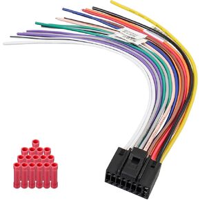 16 Pin Android Radio Harness Adapter,Universal 16pin iso Stereo Wiring Harness,Car Audio Video Wire Connector for Aftermarket Android Stereo