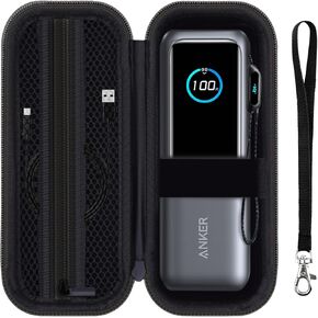 Case for Anker 25,000mAh Laptop Power Bank, Hard Travel Carrying Case for Anker A1695 Portable Charger 25K 165W Power Bank Organizer Bag - Black&Yellow（CASE ONLY）