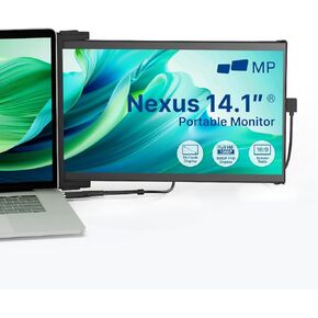Portable Monitor - 2025 Mobile Pixels Nexus 14.1" Laptop Screen Extender, IPS Ultra Slim Laptop Monitors, USB C/USB A/HDMI 1080P Monitor for 14"-17" Laptops, Windows/macOS/Android/Switch Compatible
