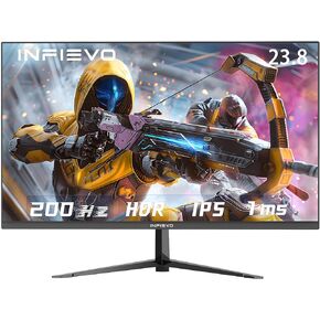 Gaming Monitor 23.8 Inch FHD 1080P Computer Monitor 200Hz IPS 1ms, FreeSync, Ultra-Thin PC Monitor, VESA Compatible, Tilt Adjustable, Eye Care Technology, HDMI/DP(Black)