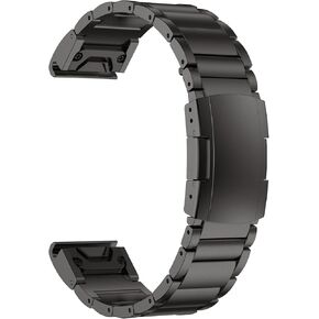 Titanium Band for Garmin Fenix 8 (51mm)/Fenix 7X/6X/5X/Fenix 3 HR, Descent Mk2i Mk2, Tactix 7, Enduro 2 3, Epix Pro Gen 2 (51mm) - 26mm Quick Fit Watch Band Metal Strap for Garmin Watch