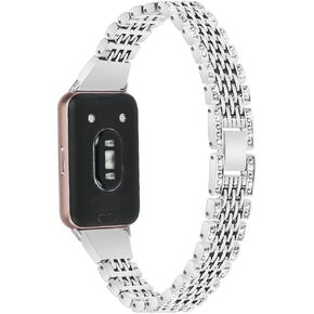 Bracelet Compatible with Samsung Galaxy Fit 3 Watch Band Rhinestone Diamond Bling Adjustable Strap Wristband for Women
