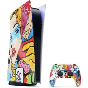 Mayyskins Glossy Glitter Gaming Skin for PS5 / PlayStation 5 حزمة - العلم المكسيكي | متينة اللمعان عالية اللمعان | من السهل تطبيق وتغيير النمط | صنع في الولايات المتحدة