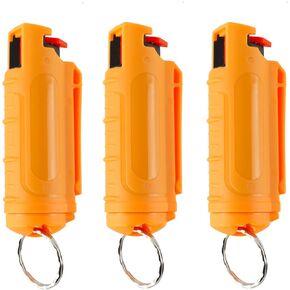 3 Pack MagiUSA OC Pepper Spray Self Defense Kit for Women Safety Keychain Set with Quick Release Pink Pepper Gel Running Hiking Travel Survival Gear Home Protection Tactical Everyday Carry Tools