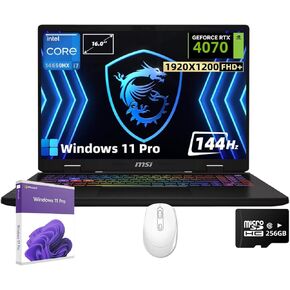 MSI Crosshair 16" Gaming Laptop - FHD+ IPS Display, GeForce RTX 4070, Intel 16-Core i7-14650HX, 32 GB DDR5 RAM, 2 TB SSD, Backlit Keyboard, WiFi 6, Windows 11 Pro, w/cefesfy Accessories