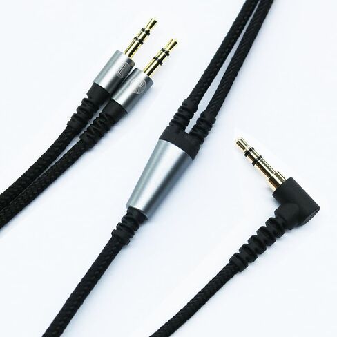 3.5mm to 2 * 2.5mm male to male jack Black Braided Nylon Audio Cable for Sol Republic Master Tracks HD V8 V10 V12 X3 Headphone 120cm/150cm/200cm (150cm/4.5FT) in Saudi Arabia