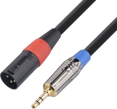 XLR to 3.5mm Cable Balanced 1ft Gold-Plated XLR Female to 1/8 TRS Microphones Audio Cable-30cm in Saudi Arabia