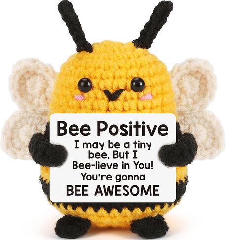 Gifts for Grandma Birthday Christmas Unique Stocking Stuffers Grandmother Granny Present Positive Bee Message Card Handmade Crochet Animals Support, Emotional Mothers Day for Grandma Gigi Nana Mini in Saudi Arabia