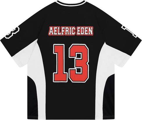 Aelfric Eden Jersey Shirts Color Blocking V-Neck Tee Oversized Vintage T Shirt Short Sleeve Casual Summer Tops in Kuwait