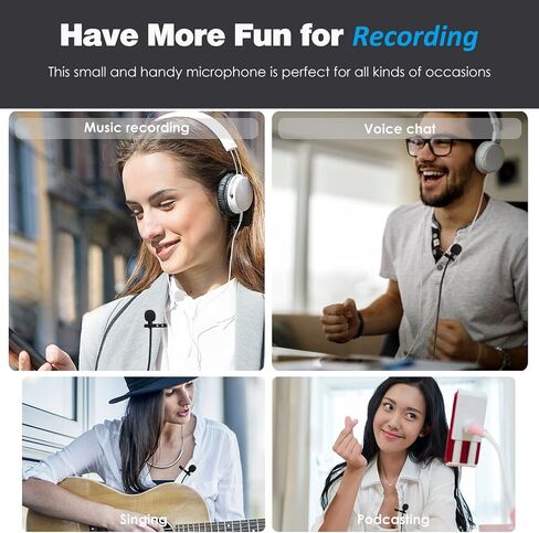 MillSO USB PC Microphone Plug & Play USB Lavalier Microphone Omnidirectional External Clip-on Mini USB Microphone for Computer, Laptop, YouTube, Recording, Podcasting, Gaming - 2M/6.5FT in Saudi Arabia