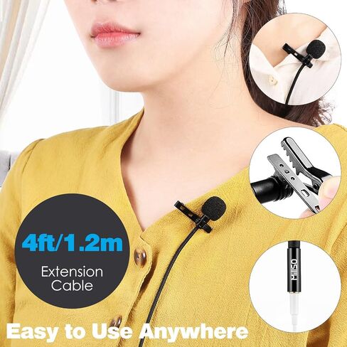 MillSO USB PC Microphone Plug & Play USB Lavalier Microphone Omnidirectional External Clip-on Mini USB Microphone for Computer, Laptop, YouTube, Recording, Podcasting, Gaming - 2M/6.5FT in Saudi Arabia