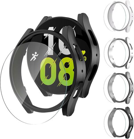 [10+5 Pack] Case for Samsung Galaxy Watch 6 Classic 43mm 47mm with Tempered Glass Screen Protector Hard PC Skeleton Bumper Protective Cover Accessories for Galaxy Watch 6 Classic 43mm in Saudi Arabia