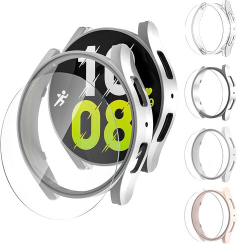 [10+5 Pack] Case for Samsung Galaxy Watch 6 Classic 43mm 47mm with Tempered Glass Screen Protector Hard PC Skeleton Bumper Protective Cover Accessories for Galaxy Watch 6 Classic 43mm in Saudi Arabia