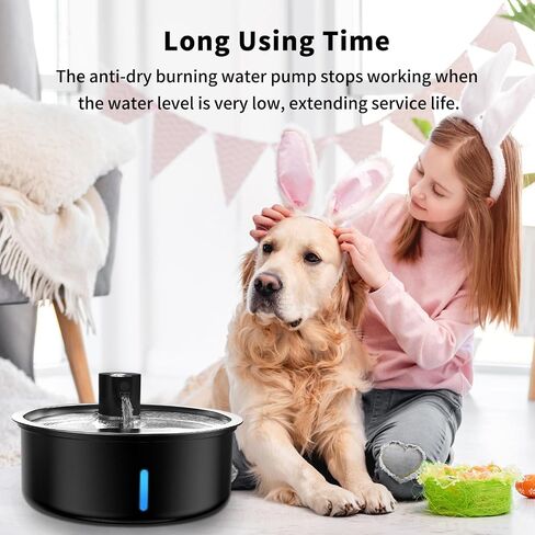 Dog Water Fountain, 7L/1.8G/236oz Stainless Steel Dog Water Fountain for Large Dogs, Dog Water Bowl Dispenser, Super Quiet Pump and Replacement Filters for Cats and Dogs (Silver, 7L+16 Filters) in Saudi Arabia