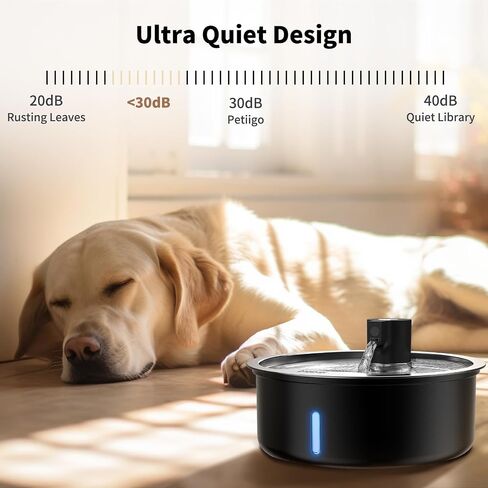 Dog Water Fountain, 7L/1.8G/236oz Stainless Steel Dog Water Fountain for Large Dogs, Dog Water Bowl Dispenser, Super Quiet Pump and Replacement Filters for Cats and Dogs (Silver, 7L+16 Filters) in Saudi Arabia