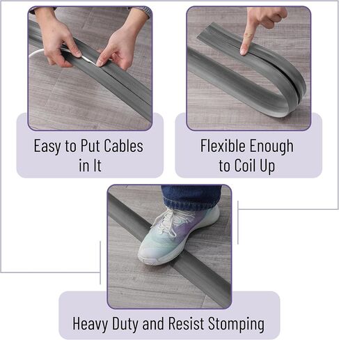 Bates- Floor Cord Cover, 10ft Cable Cover, Brown Extension Cord Cover Floor, Cord Protector, Floor Cable Cover, Cord Hider Floor, Cable Cover Floor, Cable Floor Cover, Cable Covers for Cords in Saudi Arabia