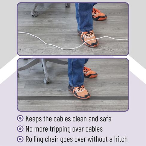 Bates- Floor Cord Cover, 10ft Cable Cover, Brown Extension Cord Cover Floor, Cord Protector, Floor Cable Cover, Cord Hider Floor, Cable Cover Floor, Cable Floor Cover, Cable Covers for Cords in Saudi Arabia