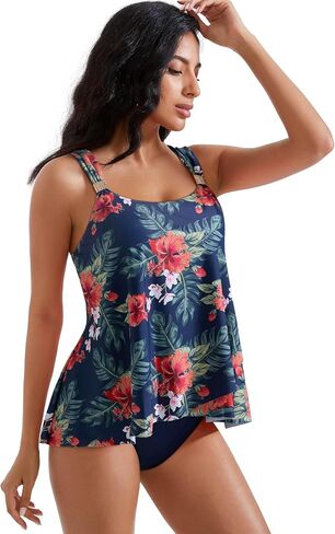 RXRXCOCO Women Tankini Bathing Suits Ruffle High Waisted Swimsuit Tummy Control Swimwear in Saudi Arabia