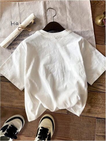Girl's Bow Leopard Print T-Shirt Crewneck Short Sleeve Graphic Tees Y2k Summer Tee Tops in Saudi Arabia