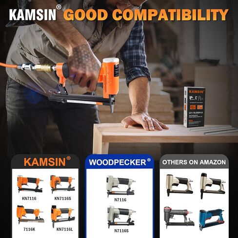 Woodpecker N7116S 22 Gauge Rapid Pneumatic Upholstery Stapler Adjustable Frequency Air Power Fine Wire Staple Gun 3/8-Inch Crown Upholstery Staple Gun 1/4-Inch to 5/8-Inch Leg Length for Upholstering in Kuwait
