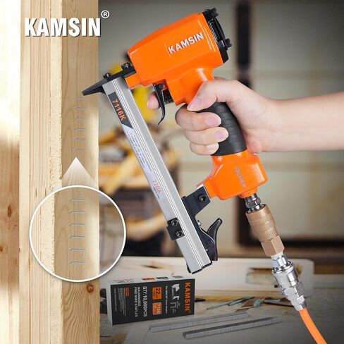 Woodpecker N7116S 22 Gauge Rapid Pneumatic Upholstery Stapler Adjustable Frequency Air Power Fine Wire Staple Gun 3/8-Inch Crown Upholstery Staple Gun 1/4-Inch to 5/8-Inch Leg Length for Upholstering in Kuwait