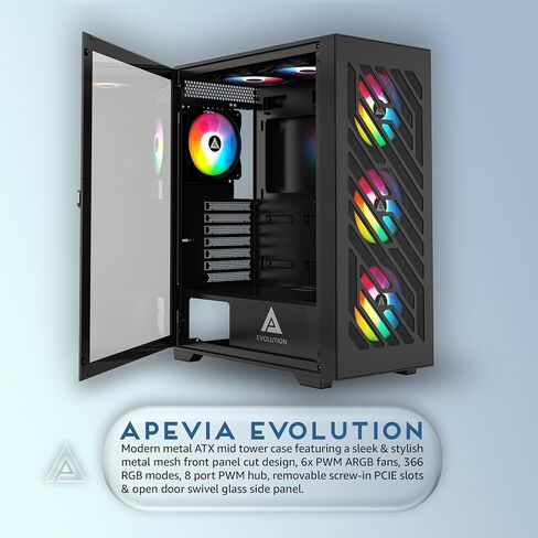 Apevia Inspire-PK Mid Tower ATX Gaming PC Case with 4X 120MM ARGB Fans in Saudi Arabia