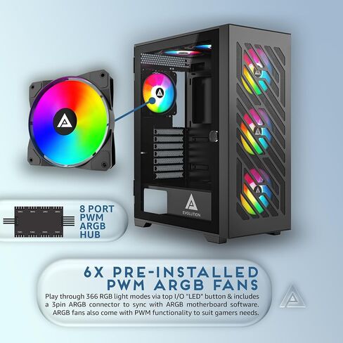 Apevia Inspire-PK Mid Tower ATX Gaming PC Case with 4X 120MM ARGB Fans in Saudi Arabia