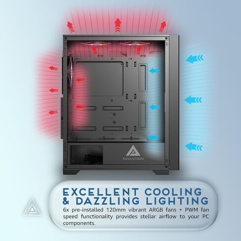 Apevia Inspire-PK Mid Tower ATX Gaming PC Case with 4X 120MM ARGB Fans in Saudi Arabia