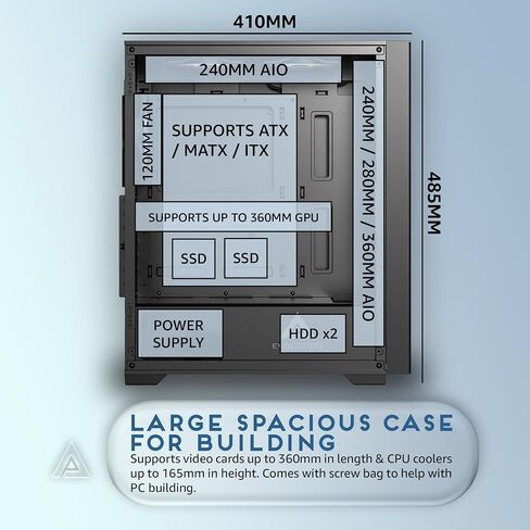 Apevia Inspire-PK Mid Tower ATX Gaming PC Case with 4X 120MM ARGB Fans in Saudi Arabia