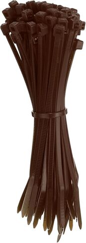 Harfington 150pcs Zip Zip Cable ، وعلاقات نايلون بلاستيكية ، وسلسلة سلكية سلكية سلكية سلكية 6 بوصة / 150 ملم للمنزل ، والمكتب ، وورشة عمل ، حديقة خارجية ، 20 رطلاً ، بني in Kuwait