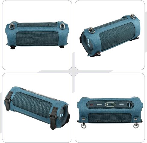 جراب TXEsign صلب للسفر لهاتف JBL Flip 6 مكبر صوت بلوتوث، جراب EVA غطاء مكبر صوت صلب قابل للطي 6 غطاء بديل مع حزام كتف (أزرق) in Saudi Arabia