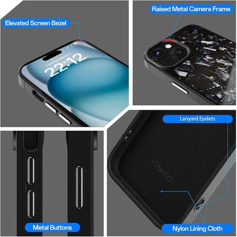 حقيبة ألياف الكربون المزورة الأصلية لأجهزة iPhone 15 ، مغناطيس مدمج ، متوافق مع Magsafe ، حماية إسقاط الصف العسكري ، غلاف الهاتف الصدمة - الذهب/الأزرق اللامع in Kuwait