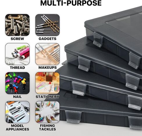 MoNiBloom Portable Tackle Box Organizer with Handle, 3-Layer Compartment Plastic Storage Tool Box Waterproof Container Case for Fishing Tackles, Makeup, Hair Accessories (Purple) in Kuwait