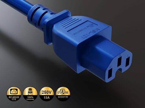 Cableleader 6ft IEC-60320 C14 إلى C15 PDU Server Power Cord 14awg 15a/250v SJT ، Black in Kuwait