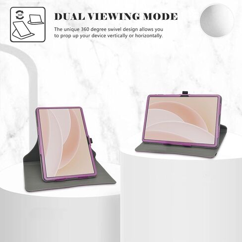 Compatible With DOOGEE T20 Ultra/T40 Pro Case, 360 Degree Rotation Stand PU Cover for 12" Tablet (Not Fit Other Tablet), Purple in Saudi Arabia