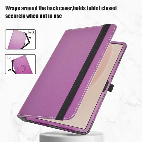 Compatible With DOOGEE T20 Ultra/T40 Pro Case, 360 Degree Rotation Stand PU Cover for 12" Tablet (Not Fit Other Tablet), Purple in Saudi Arabia