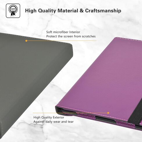 Compatible With DOOGEE T20 Ultra/T40 Pro Case, 360 Degree Rotation Stand PU Cover for 12" Tablet (Not Fit Other Tablet), Purple in Saudi Arabia