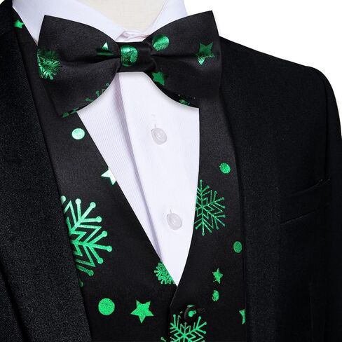 DiBanGu Mens Christmas Suit Vest Festive Xmas Dress Waistcoat and Bowtie Set Vacation Holiday Dress Vest for Tuxedo Party in Kuwait