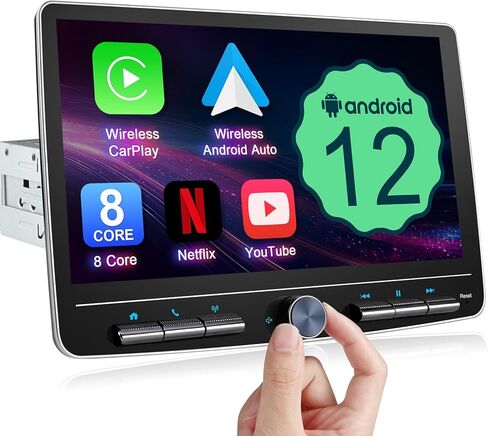 10 بوصة مزدوجة الدين سيارة ستيريو لاسلكي CarPlay Android Auto 2G + 32G شاشة لمس قابلة للفصل Android Car Play Radio Bluetooth AM FM GPS Navigation WiFi Car Audio استقبال 2 Din Head Unit QLED Screen in Kuwait