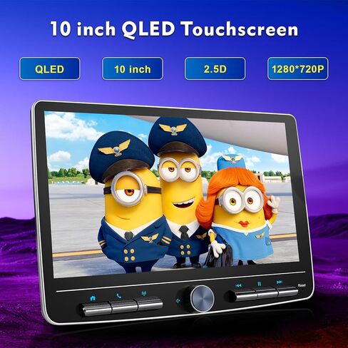 10 بوصة مزدوجة الدين سيارة ستيريو لاسلكي CarPlay Android Auto 2G + 32G شاشة لمس قابلة للفصل Android Car Play Radio Bluetooth AM FM GPS Navigation WiFi Car Audio استقبال 2 Din Head Unit QLED Screen in Kuwait