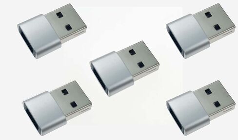 USB to USB-C Adapter 5-Pack Compatible with iPhone, Apple Watch, AirPods, iPad, Samsung Galaxy, MacBook Pro Air 2024, Microsoft Surface, iPad,Samsung Notebook (Gray) in Saudi Arabia