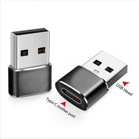 USB to USB-C Adapter 5-Pack Compatible with iPhone, Apple Watch, AirPods, iPad, Samsung Galaxy, MacBook Pro Air 2024, Microsoft Surface, iPad,Samsung Notebook (Gray) in Saudi Arabia