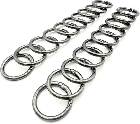 20 Pack 1 Inch Carabiner Clip, Metal Alloy Round Keyring Buckle Clips, Keychain Hook Clip for Key Bag(Silver) in Kuwait