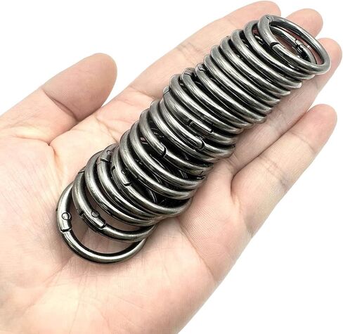 20 Pack 1 Inch Carabiner Clip, Metal Alloy Round Keyring Buckle Clips, Keychain Hook Clip for Key Bag(Silver) in Kuwait